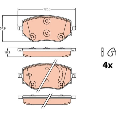 Bremslkötze | DACIA Logan,RENAULT 21 | GDB2324 Bremslkötze | DACIA Logan,RENAULT 21 | GDB2324