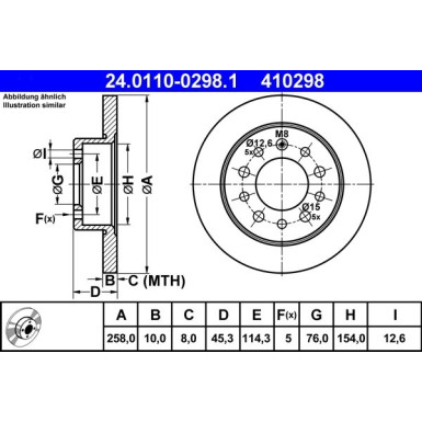 Bremsscheibe Hyundai T. Coupe 1.6-2.7 01-09 | 24.0110-0298.1