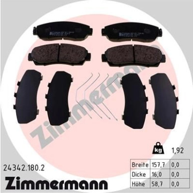 ZIMMERMANN Bremsbeläge | 24342.180.2