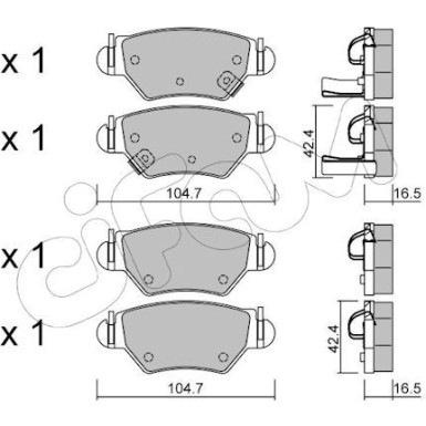 Bremsklötze HA | OPEL Astra,Zafira 98 | 822-259-0