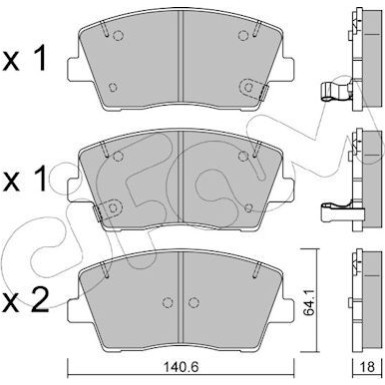 CIFAM Bremsbelagsatz, Scheibenbremse | 822-1168-0