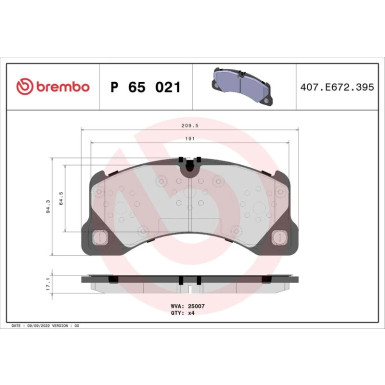 BREMBO Bremsklötze VA PORSCHE Cayenne,VW Tuareg 10 PRIME LINE P 65 021