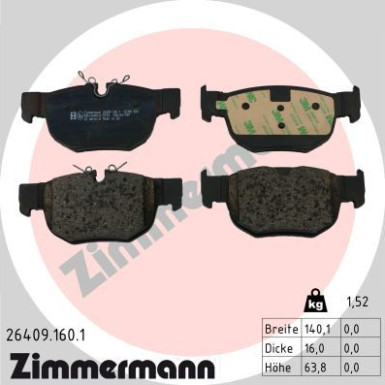ZIMMERMANN Bremsbelagsatz, Scheibenbremse | 26409.160.1