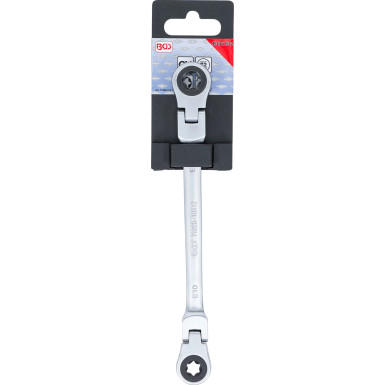 BGS Doppel-Ratschen-Ringschlüssel abwinkelbar mit E-Profil Ringköpfen SW E10 x E12 71028-10X12