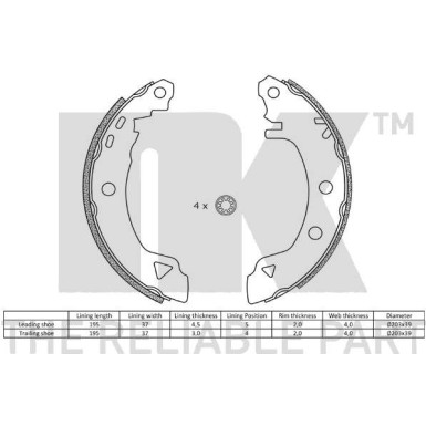 2710487 Bremsbackensatz 2710487 Bremsbackensatz