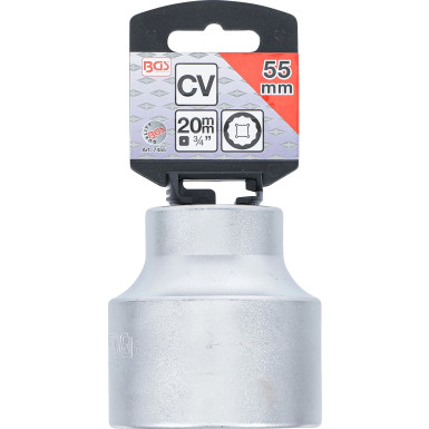 BGS Steckschlüssel-Einsatz Zwölfkant | Antrieb Innenvierkant 20 mm (3/4"""") | SW 55 mm | 7455