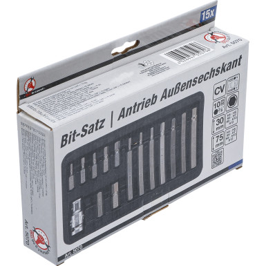 BGS Bit-Satz Antrieb Außensechskant 10 mm (3/8 ) Innensechskant 15-tlg BGS Do it yourself 5070