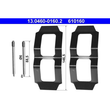 ATE Zubehör, Bremsbeläge 13.0460-0160.2 ATE Zubehör, Bremsbeläge 13.0460-0160.2