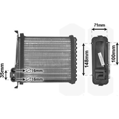 VAN WEZEL Wärmetauscher, Innenraumheizung 59006085