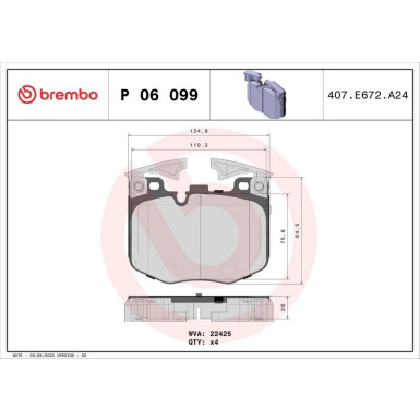 BREMBO Bremsklötze VA BMW 3, 5, 6, 7, 8 17 PRIME LINE P 06 099