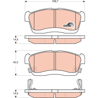 Bremsklötze VA | DAIHATSU Sirion,Cuore 05 | GDB3430