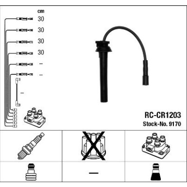 RC-CR1203 NGK | Zündkabelsatz | CHRYSLER Sebring 01 | 9170