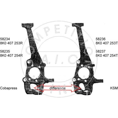 Achsschenkel VA re | AUDI A4,A5,Q5 07 | 58235