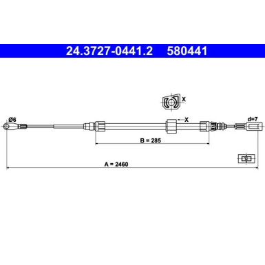 24.3727-0441.2 Seilzug, Feststellbremse 24.3727-0441.2 Seilzug, Feststellbremse