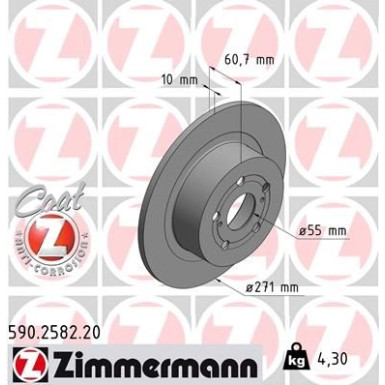 ZIMMERMANN Bremsscheibe | 590.2582.20