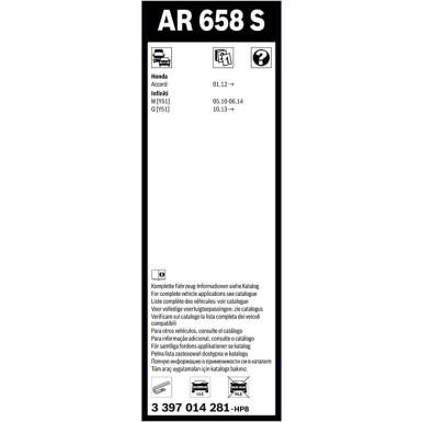 Scheibenwischer Aerotwin AR658S BOSCH | Aerotwin Retro | INFINITI | 3397014281