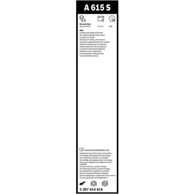 BOSCH | Scheibenwischer Aerotwin A615S | Flachbalkenwischblatt | 3397014615