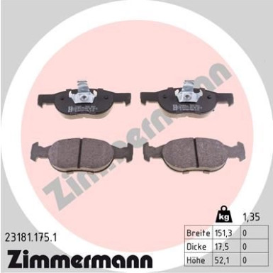 ZIMMERMANN Bremsbeläge 23181.175.1