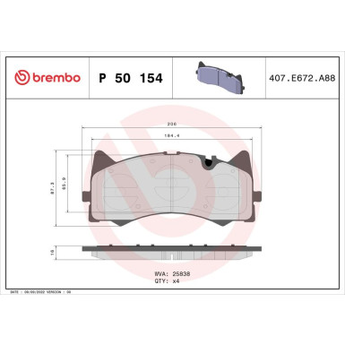 BREMBO Bremsklötze VA | MERCEDES C-Klasse,AMG 13 | P 50 154