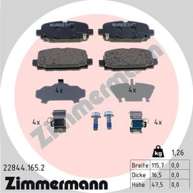 ZIMMERMANN Bremsbelagsatz, Scheibenbremse