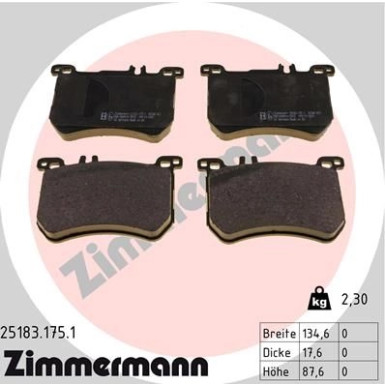 ZIMMERMANN Bremsbeläge ZIMMERMANN Bremsbeläge