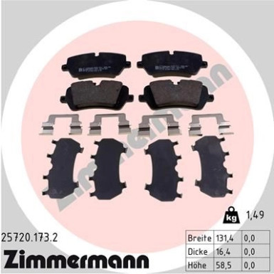 ZIMMERMANN Bremsbeläge | 25720.173.2