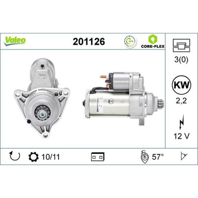 VALEO Anlasser 201126 VALEO CORE-FLEX