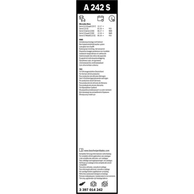 BOSCH | Scheibenwischer Aerotwin A242S | Mercedes E Klasse (W213) | 3397014242