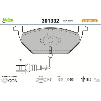 VALEO Bremsbeläge 301332