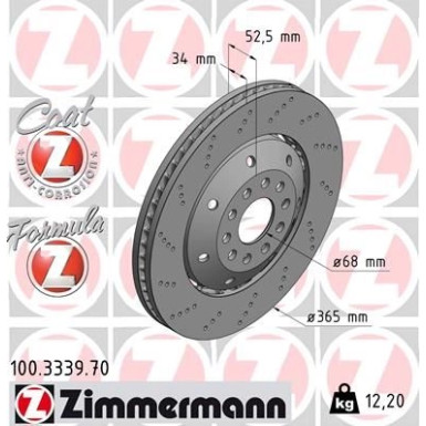 ZIMMERMANN Bremsscheibe | 100.3339.70