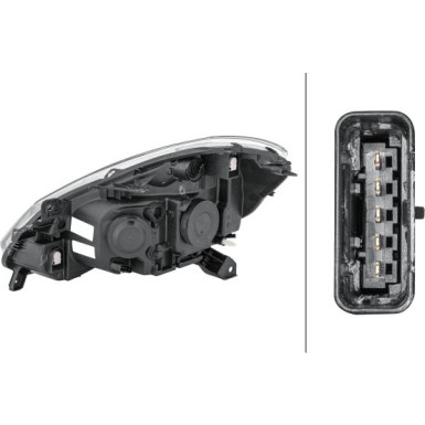 SCHEINWERFER R H7/H7 HELLA | RENAULT CLIO III 6,05-5,09 | 1EE 354 536-021