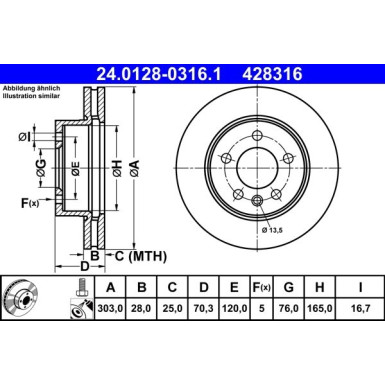 Bremsscheibe | 24.0128-0316.1