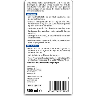 Sonax Xtreme ReifenGlanzGel 500ml XTREME ReifenGlanzGel Ultra Wet Look 02352410