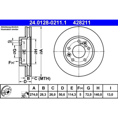 ATE Bremsscheibe 24.0128-0211.1