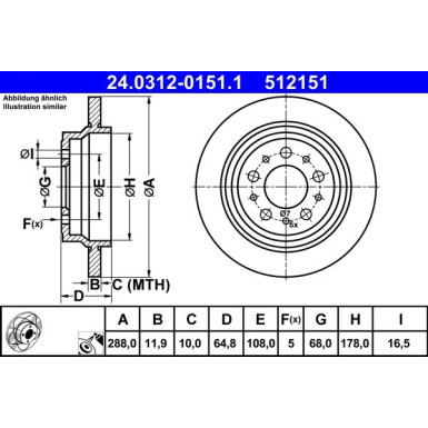 Bremsscheibe Volvo T. S60/S80/V70/Xc70 97-10 Power Disc | 24.0312-0151.1
