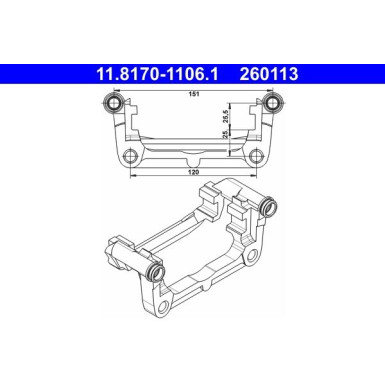 Halter, Bremssattel 11.8170-1106.1
