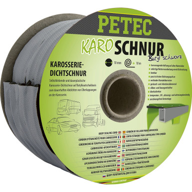 Petec Karo - Schnur Karosseriedichtschnur Buthyl Rund Schwarz 10 mm X 10 M 87510