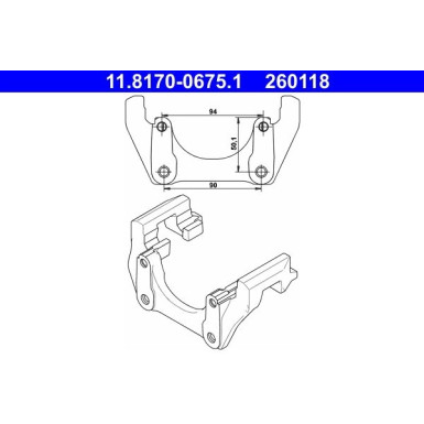 Halter, Bremssattel 11.8170-0675.1 Halter, Bremssattel 11.8170-0675.1
