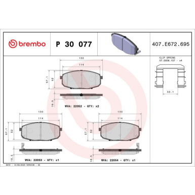 BREMBO Bremsklötze VA P 30 077 BREMBO Bremsklötze VA P 30 077