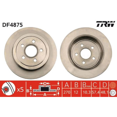 91 482 009 Bremsscheibe HA DF4875