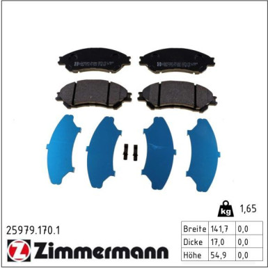 ZIMMERMANN Bremsbeläge 25979.170.1 ZIMMERMANN Bremsbeläge 25979.170.1