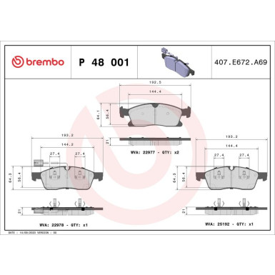 BREMBO Bremsklötze VA P 48 001 BREMBO Bremsklötze VA P 48 001