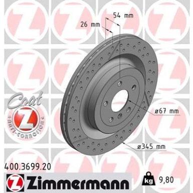 15 482 071 Bremsscheibe HA 400.3699.20 15 482 071 Bremsscheibe HA 400.3699.20