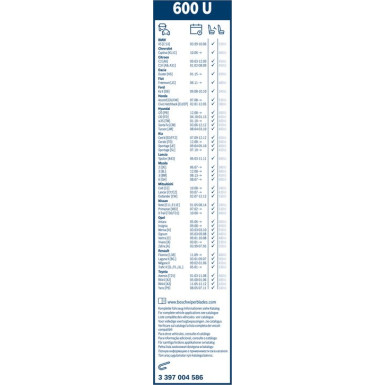 Bosch Wischerblatt 600U 3397004586 Bosch Wischerblatt 600U 3397004586