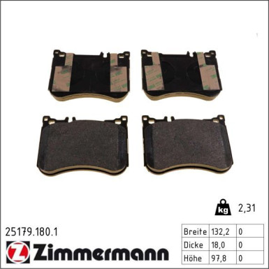 ZIMMERMANN Bremsbeläge 25179.180.1 ZIMMERMANN Bremsbeläge 25179.180.1