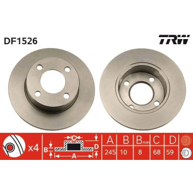 Bremsscheibe Vw T. A80/100 DF1526