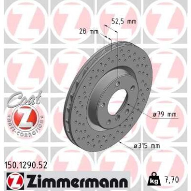 11 481 030 Sport Bremsscheibe VA li Spor 150.1290.52 11 481 030 Sport Bremsscheibe VA li Spor 150.1290.52