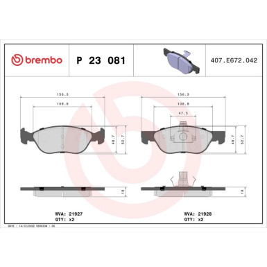 BREMBO Bremsklötze VA CITROEN Jumper PEUGEOT Boxer 94-05 PRIME LINE P 23 081