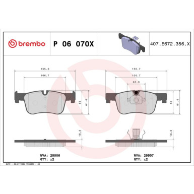 BREMBO Bremsklötze Xtra VA BMW 1, 3, 4 10 XTRA LINE P 06 070X