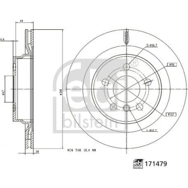 FEBI BILSTEIN Bremsscheibe 171479 FEBI BILSTEIN Bremsscheibe 171479